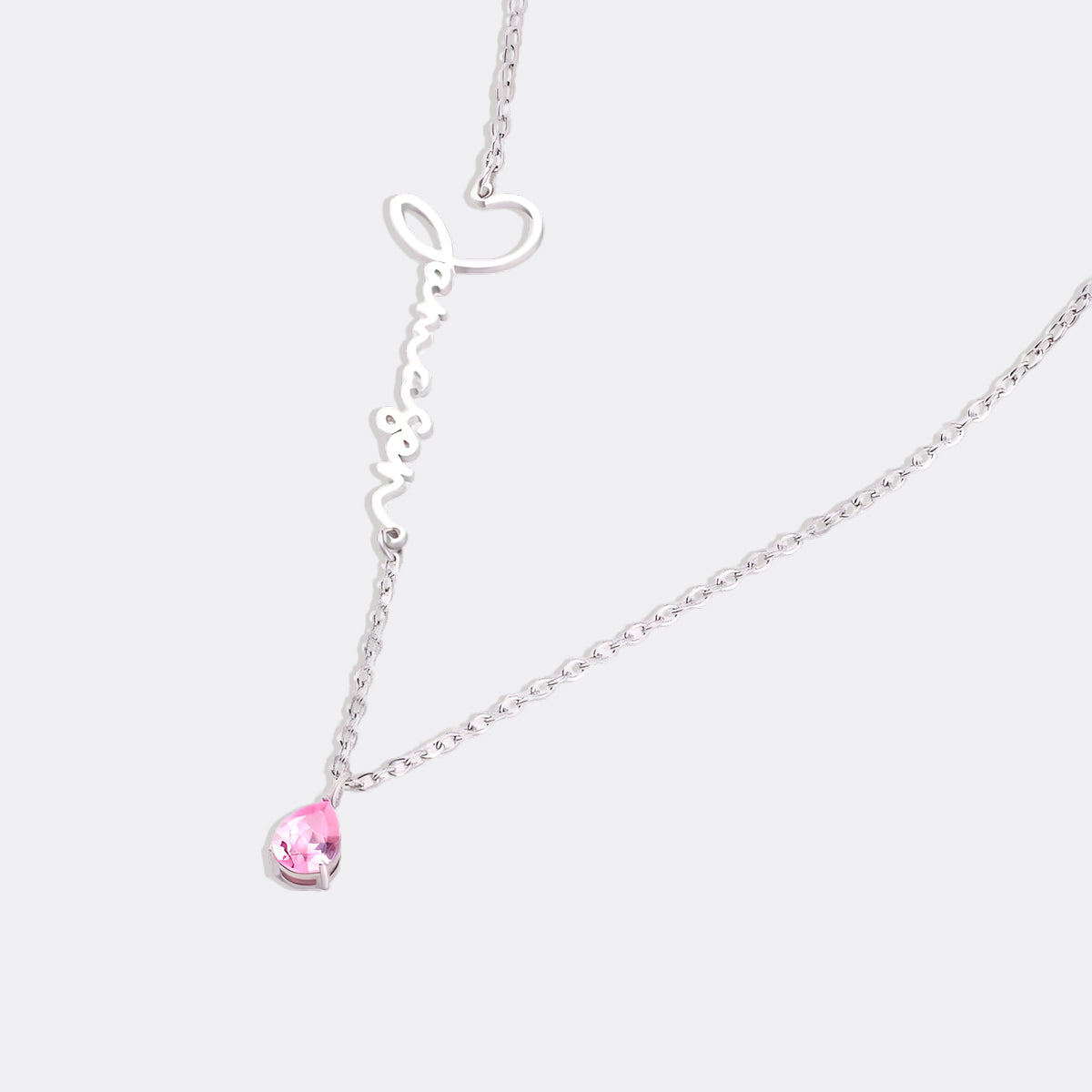 Collar con nombre de piedra de nacimiento hecho a mano