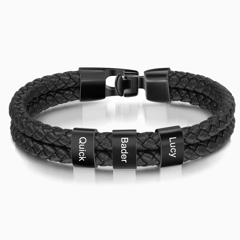 Pulsera minimalista personalizada con cuentas y nombre