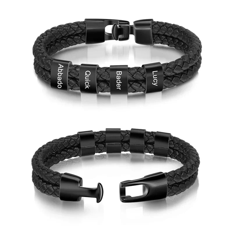 Pulsera minimalista personalizada con cuentas y nombre