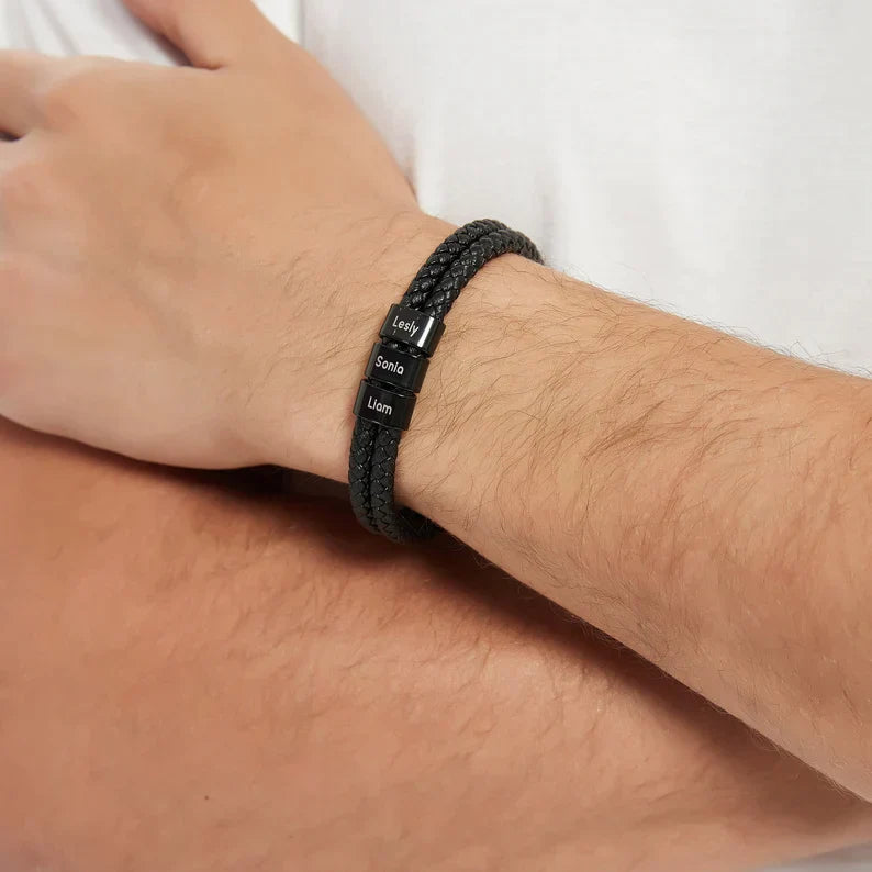 Pulsera minimalista personalizada con cuentas y nombre