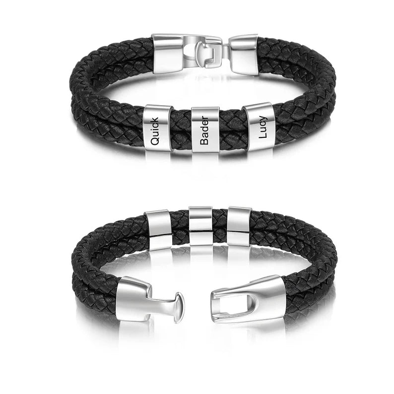Pulsera minimalista personalizada con cuentas y nombre