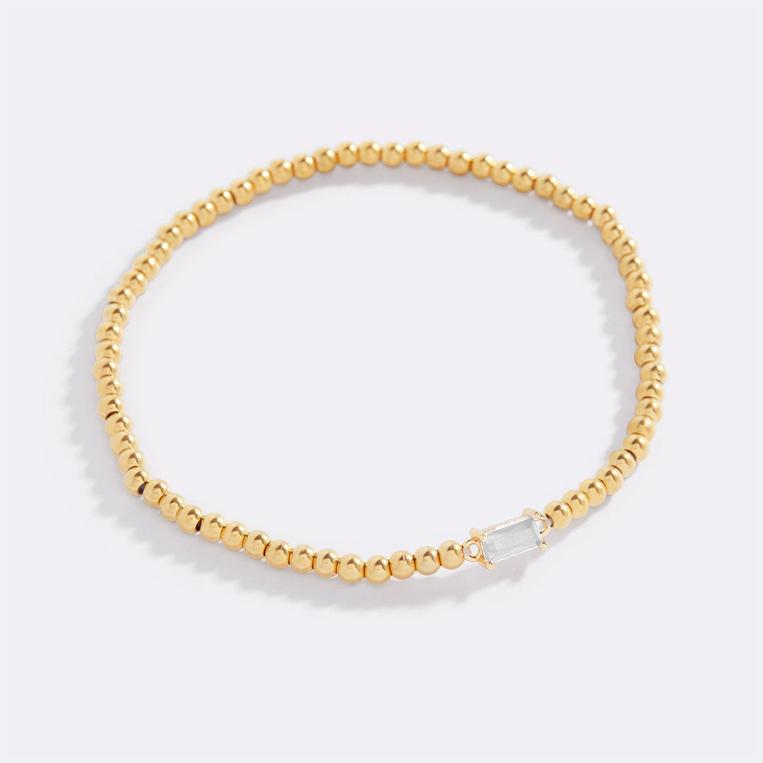 Pulsera de cuentas de oro con piedra natal