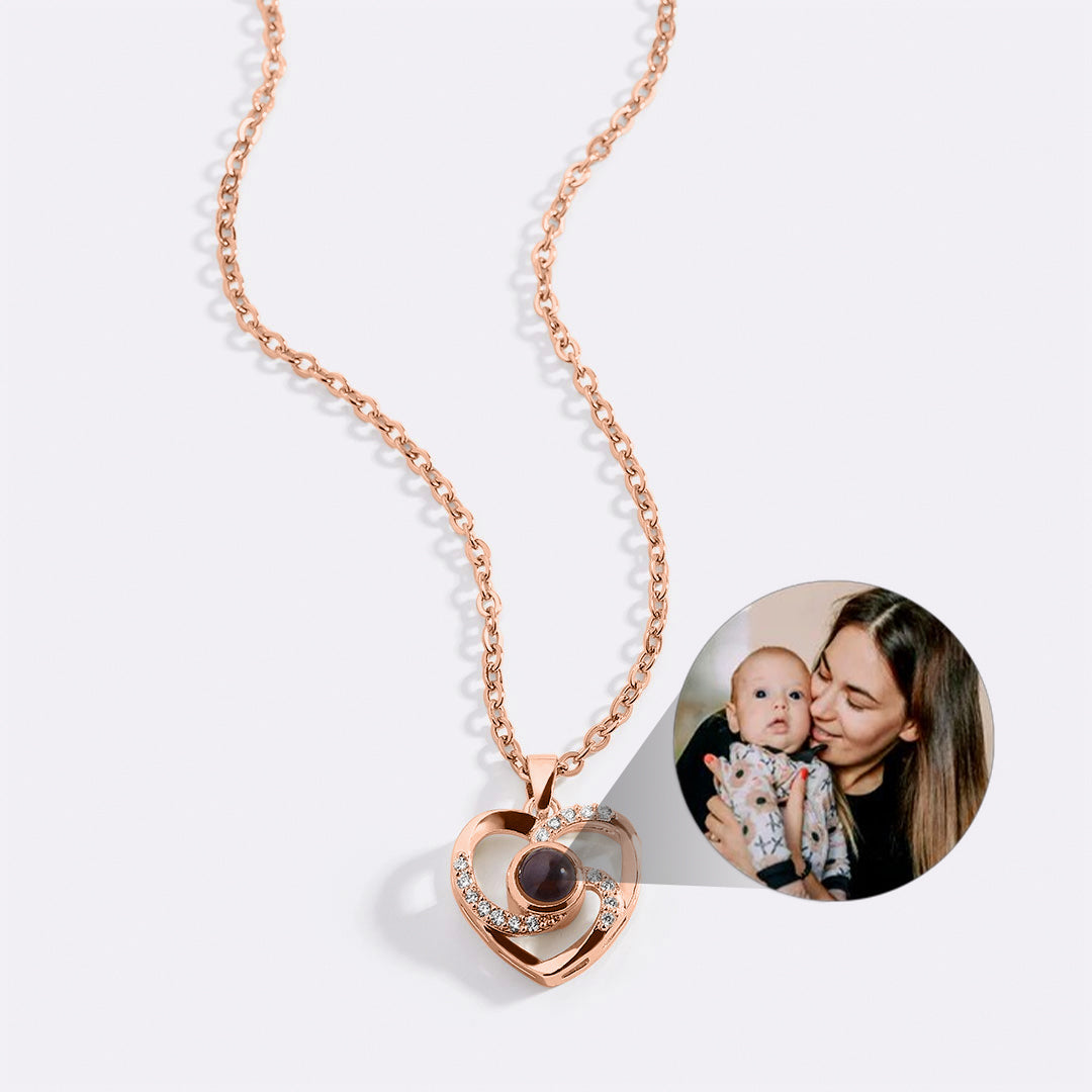 Centre of My Heart Pave Photo Necklace