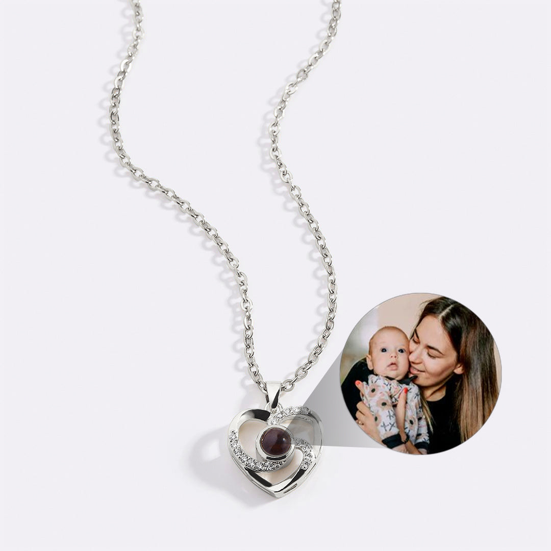 Centre of My Heart Pave Photo Necklace