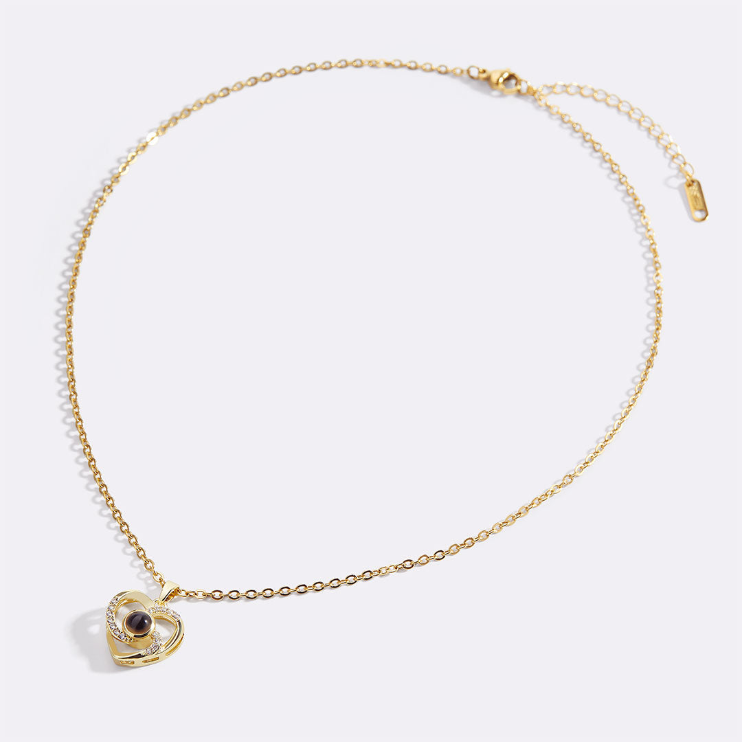 Centre of My Heart Pave Photo Necklace