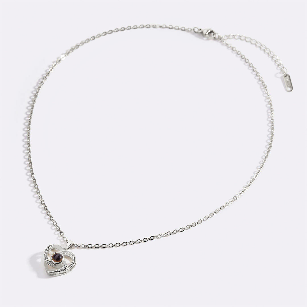 Centro de mi corazón Pave Foto Collar