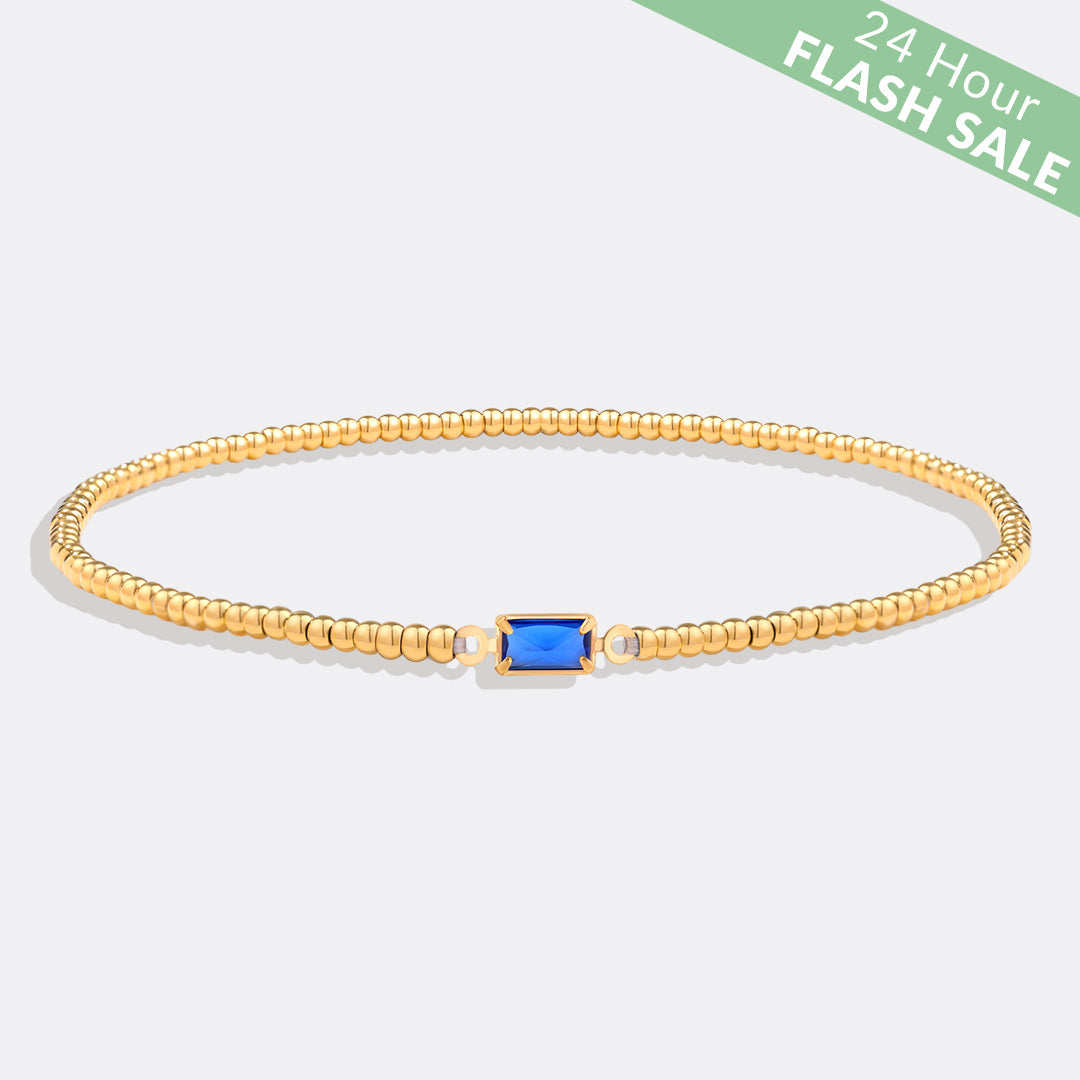 Pulsera de cuentas de oro con piedra natal