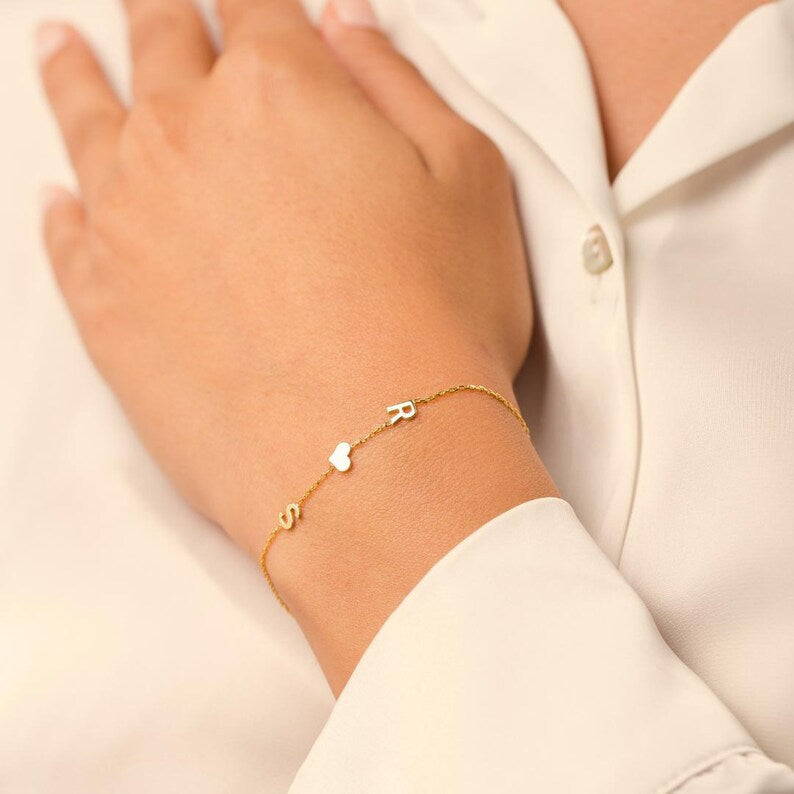 Bracciale personalizzato con iniziali laterali