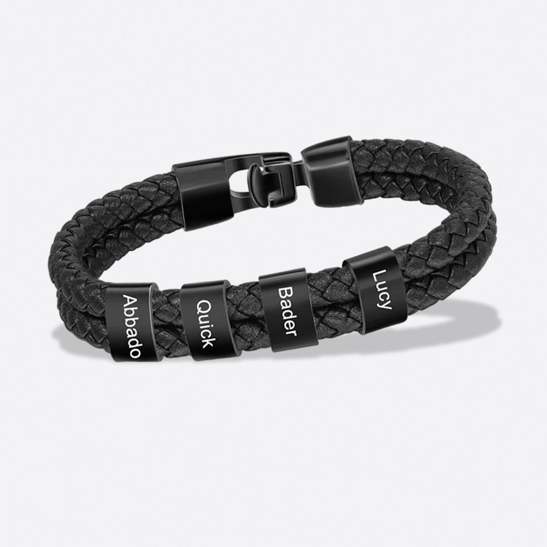 Pulsera minimalista personalizada con cuentas y nombre