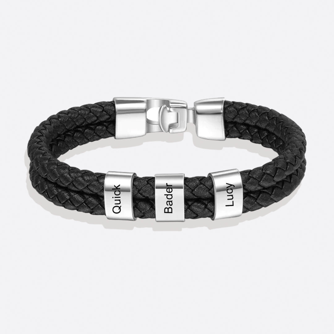 Pulsera minimalista personalizada con cuentas y nombre