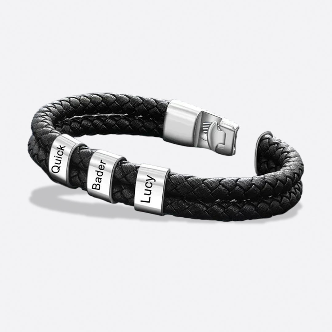 Pulsera minimalista personalizada con cuentas y nombre