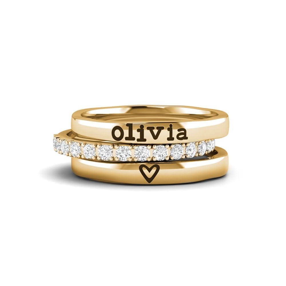 Anello con nombre impilabili personalizzati