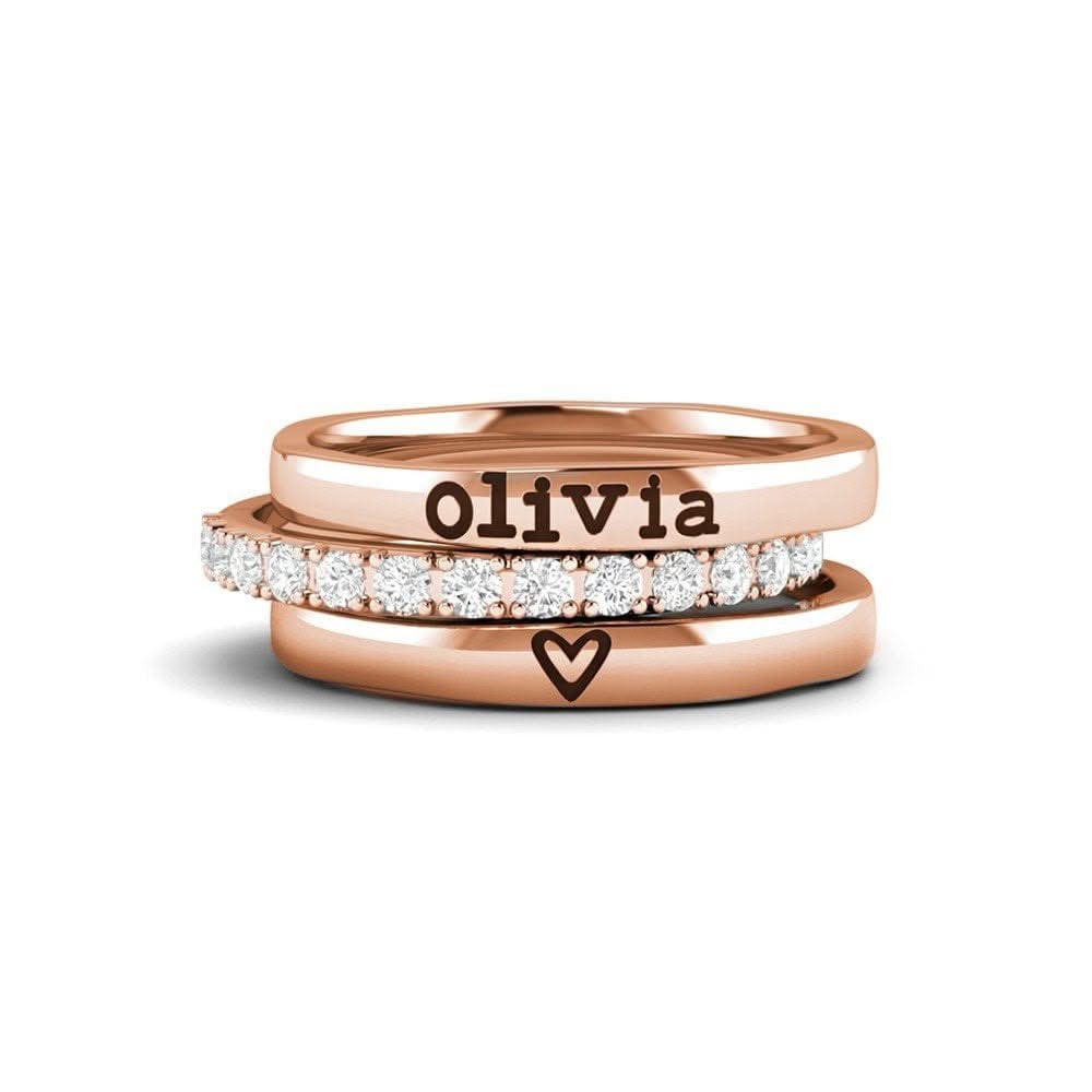Anello con nombre impilabili personalizzati