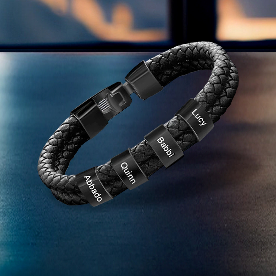 Pulsera minimalista personalizada con cuentas y nombre