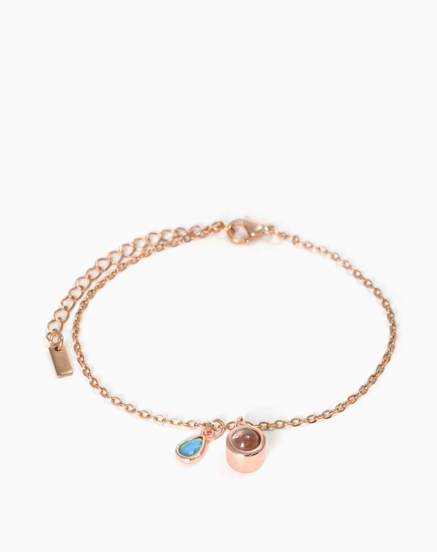 Pulsera deslizante personalizada con piedra de nacimiento