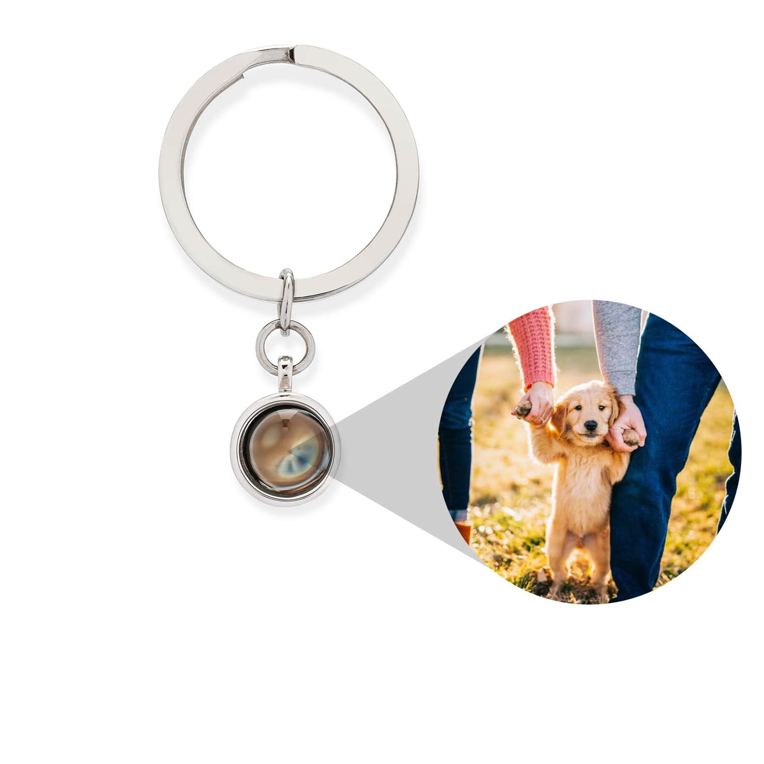 Llavero con foto circular personalizado