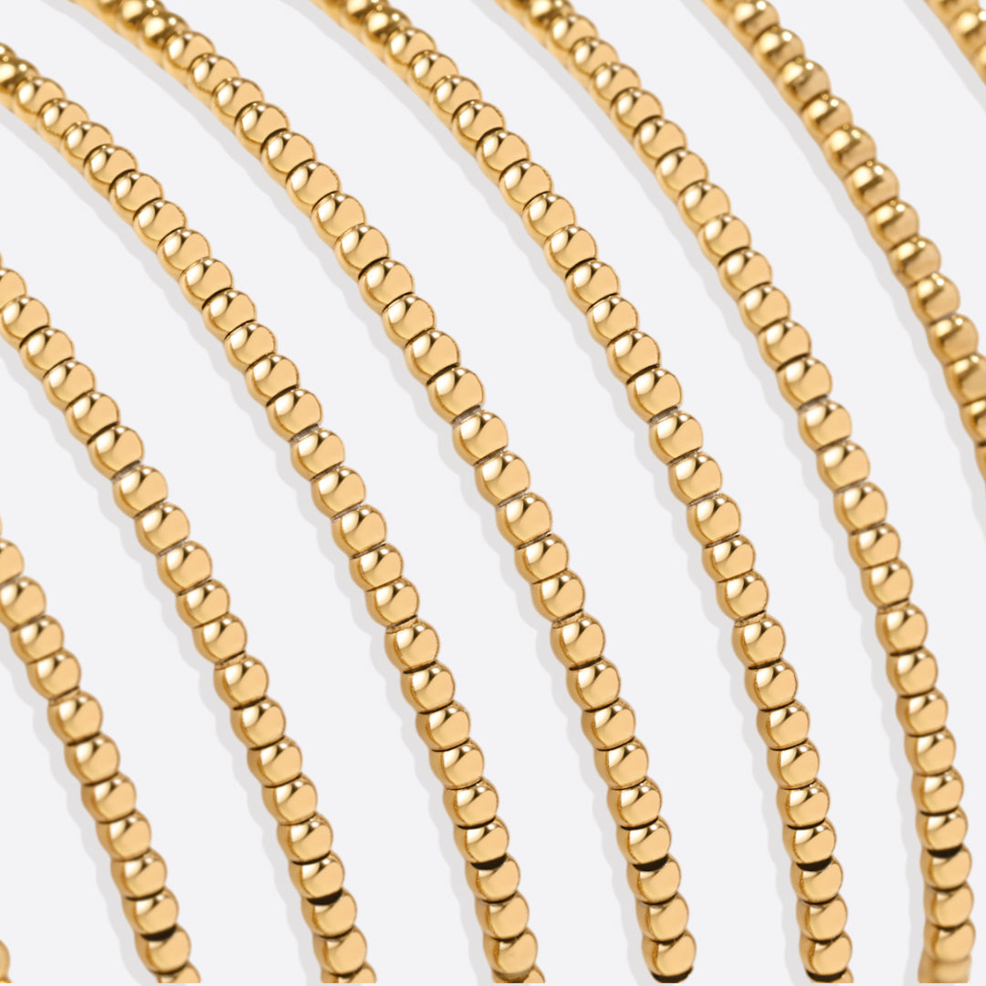 Pulsera de cuentas de oro con piedra natal