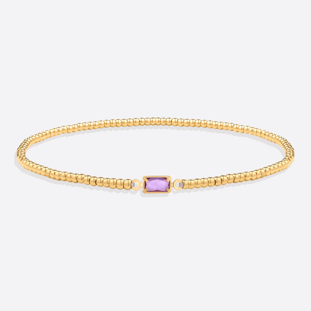 Pulsera de cuentas de oro con piedra natal
