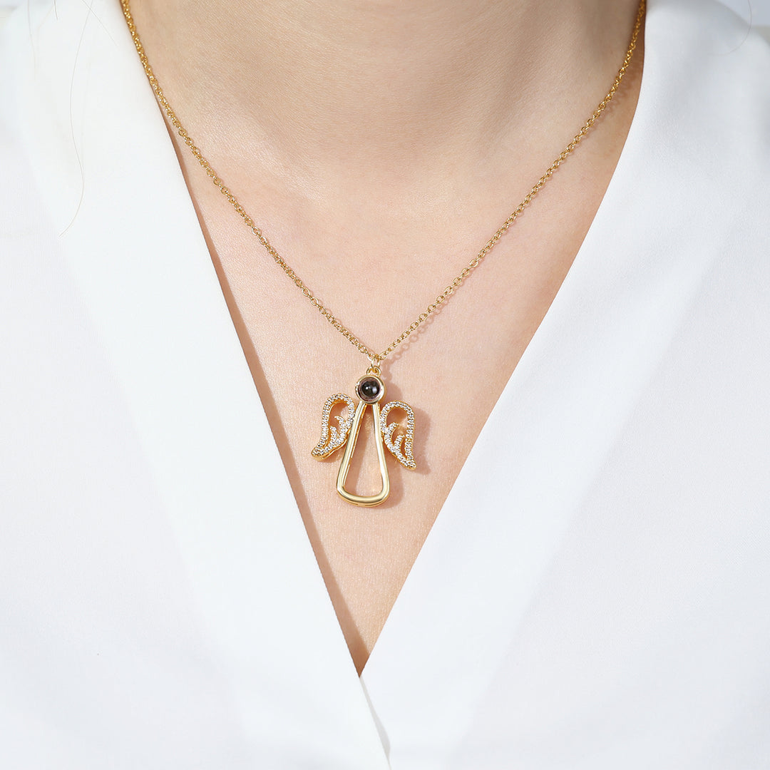 Collar personalizado Angel Photo Charm