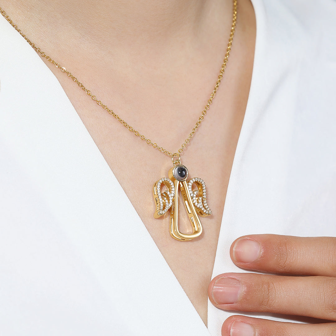 Collar personalizado Angel Photo Charm
