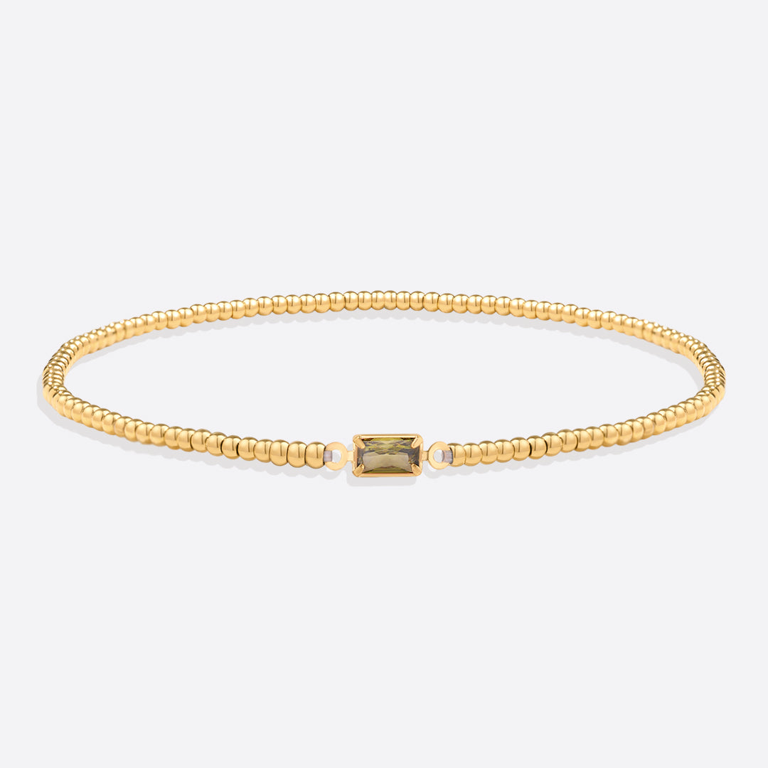 Pulsera de cuentas de oro con piedra natal