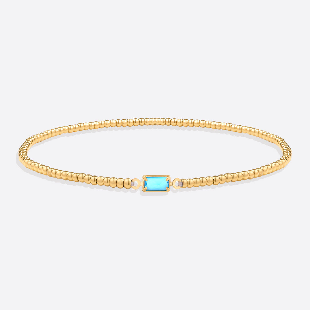 Pulsera de cuentas de oro con piedra natal