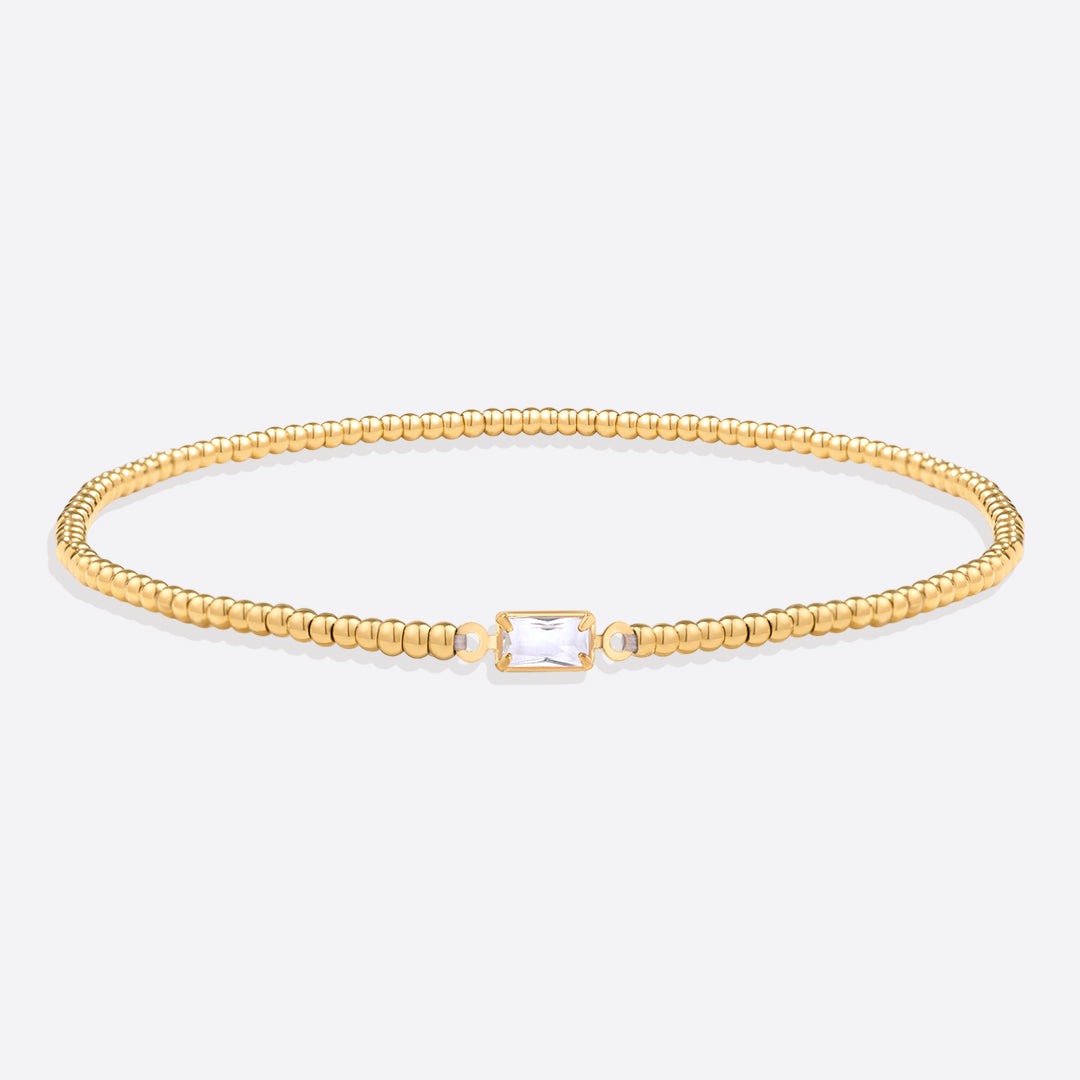 Pulsera de cuentas de oro con piedra natal