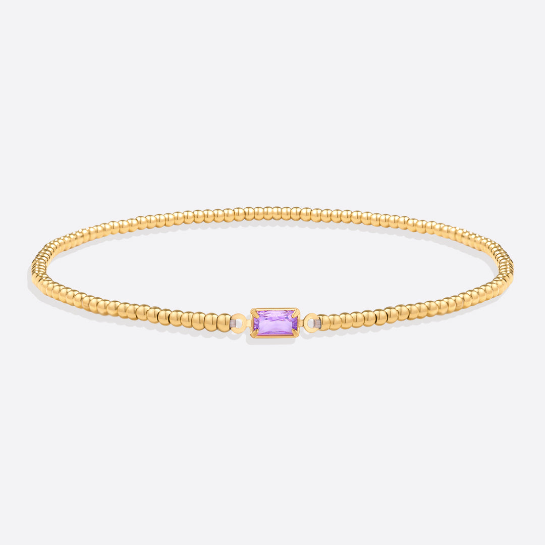 Pulsera de cuentas de oro con piedra natal