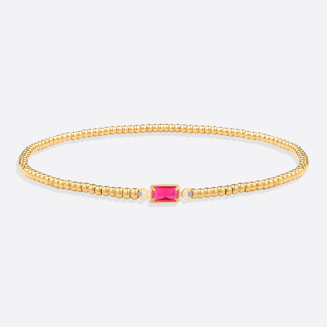 Pulsera de cuentas de oro con piedra natal