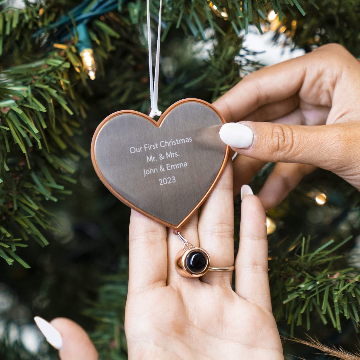Adorno personalizado con foto de corazón
