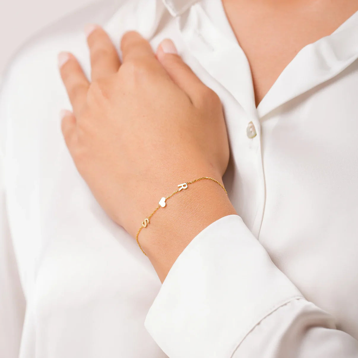 Bracciale personalizzato con iniziali laterali