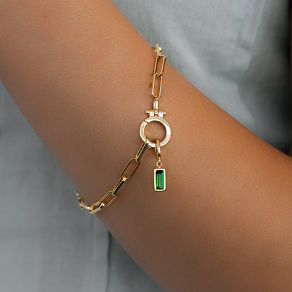 Charm con pietra di nascita baguette delicato
