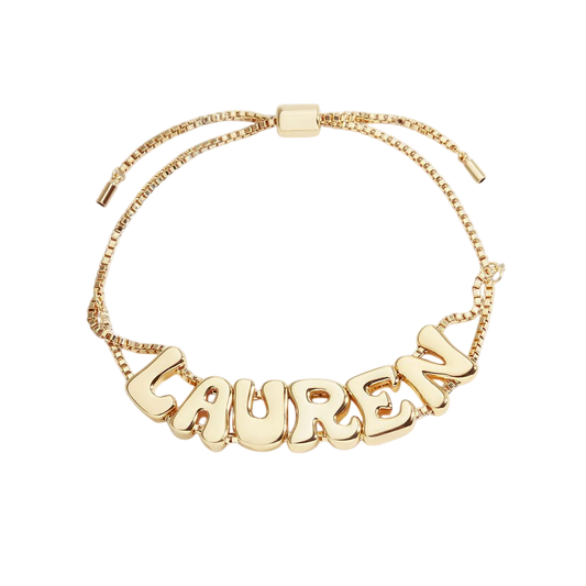 Pulsera con nombre de cadena ajustable Groovy