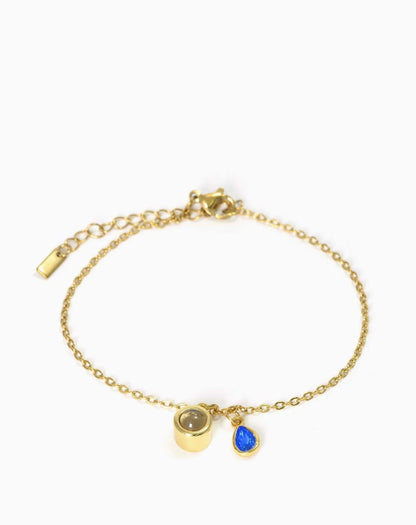 Pulsera deslizante personalizada con piedra de nacimiento