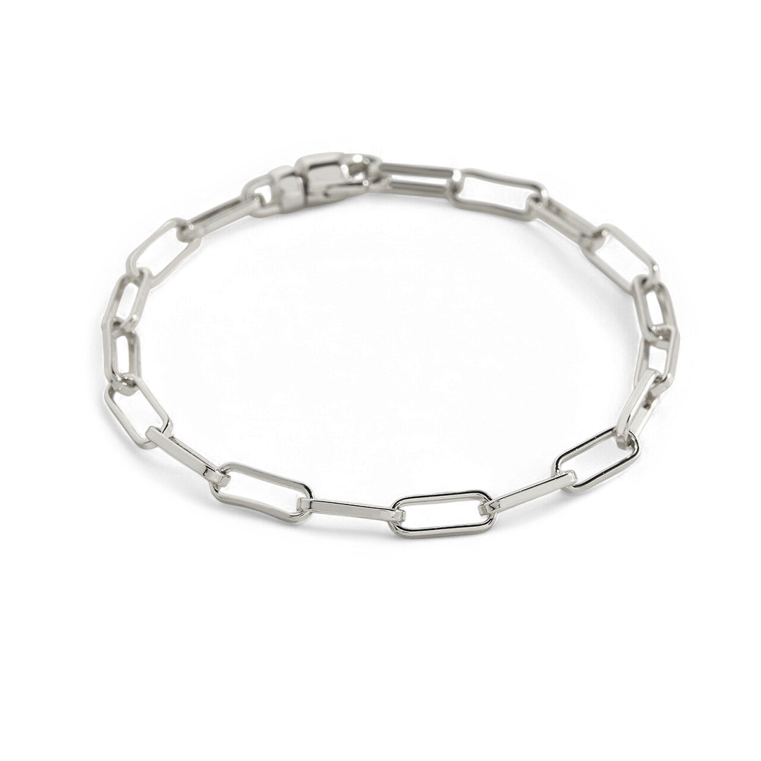 Bracciale a catena tipo paperclip a maglie aperte