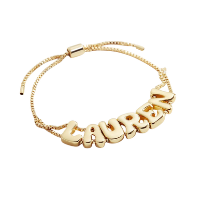 Pulsera con nombre de cadena ajustable Groovy