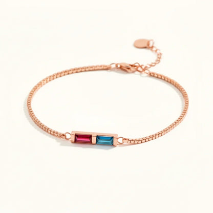 Pulsera arcoíris con piedra de nacimiento