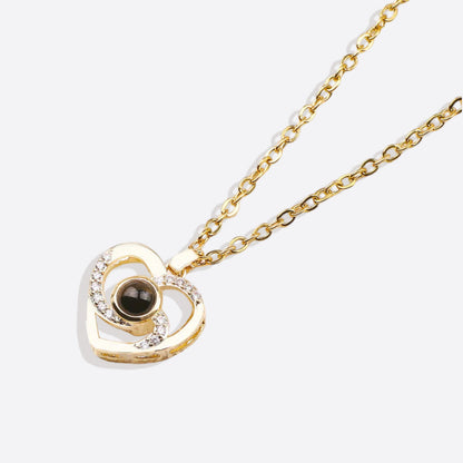 Centro de mi corazón Pave Foto Collar