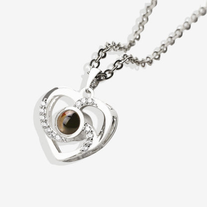 Centro de mi corazón Pave Foto Collar