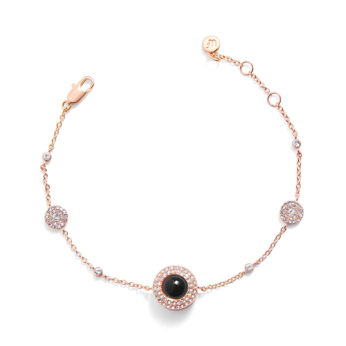 Pulsera personalizada con estación de fotos de círculo pavé