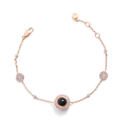 Pulsera personalizada con estación de fotos de círculo pavé