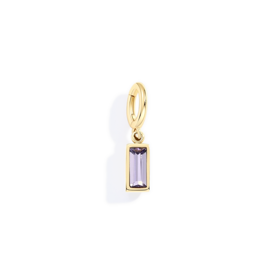 Charm con pietra di nascita baguette delicato