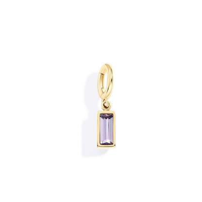 Charm con pietra di nascita baguette delicato