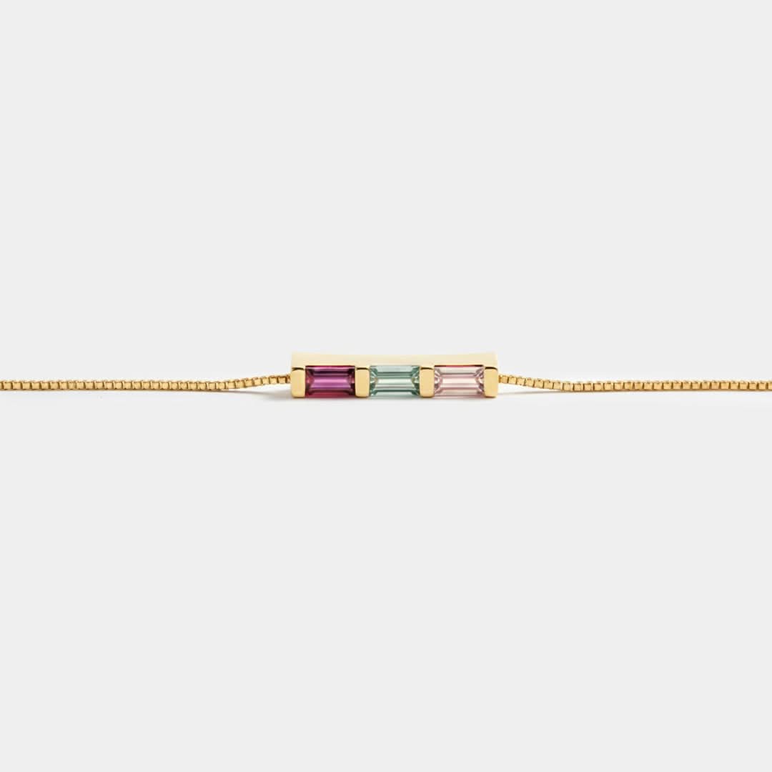 Pulsera arcoíris con piedra de nacimiento