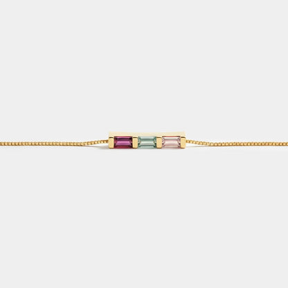 Pulsera arcoíris con piedra de nacimiento