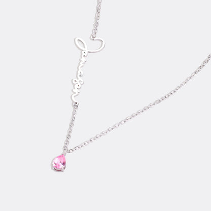 Collar con nombre de piedra de nacimiento hecho a mano