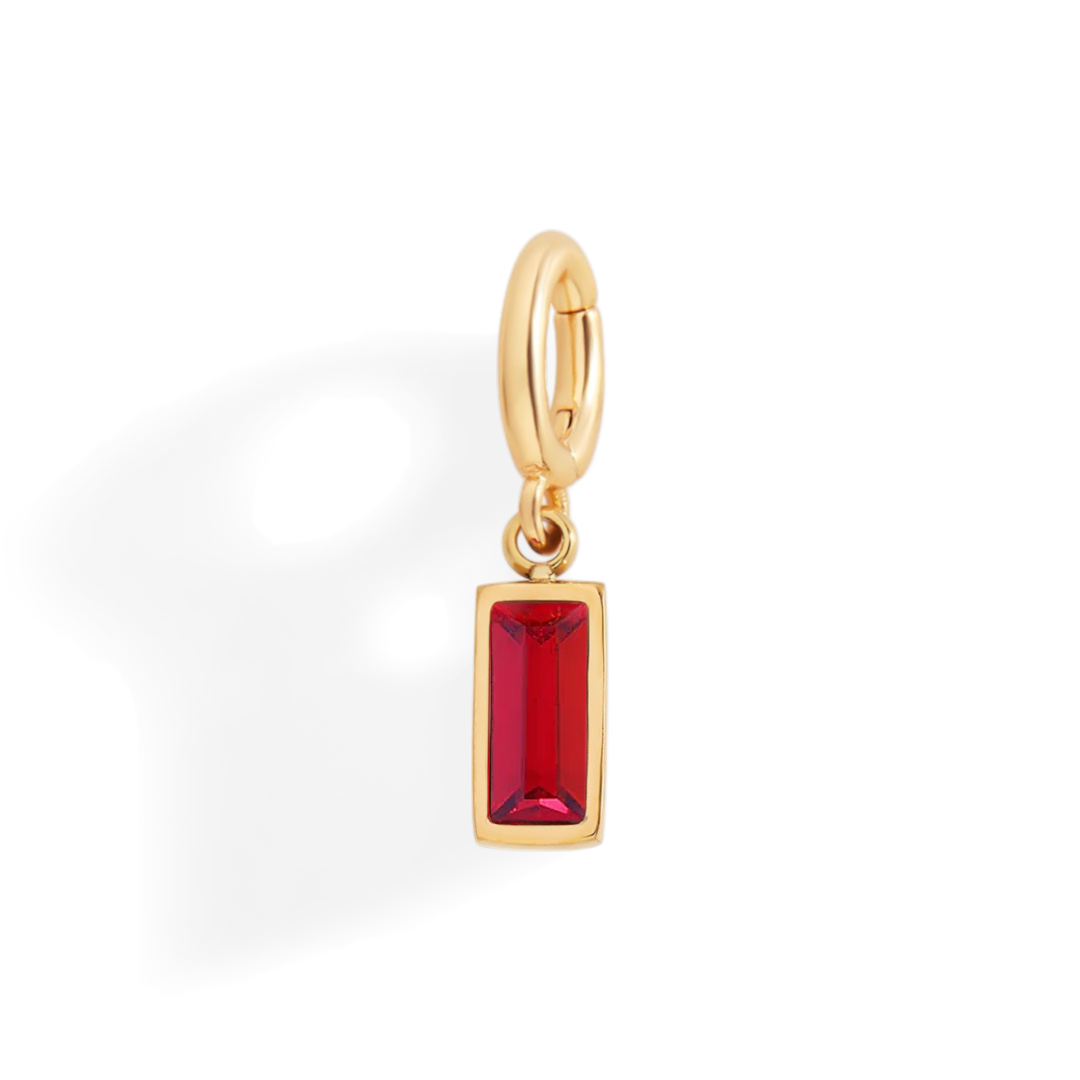 Charm con pietra di nascita baguette delicato