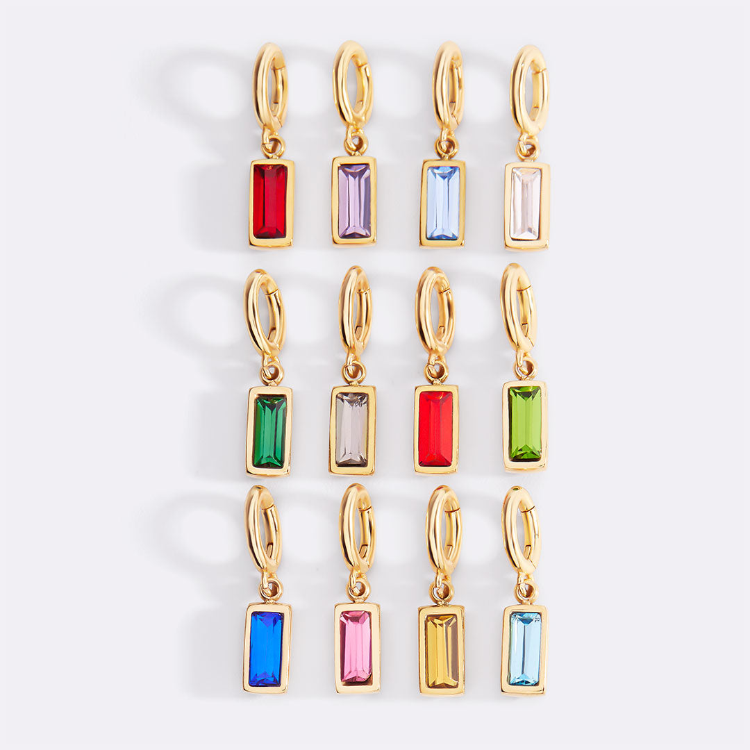 Charm con pietra di nascita baguette delicato