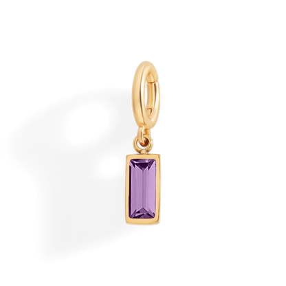 Charm con pietra di nascita baguette delicato