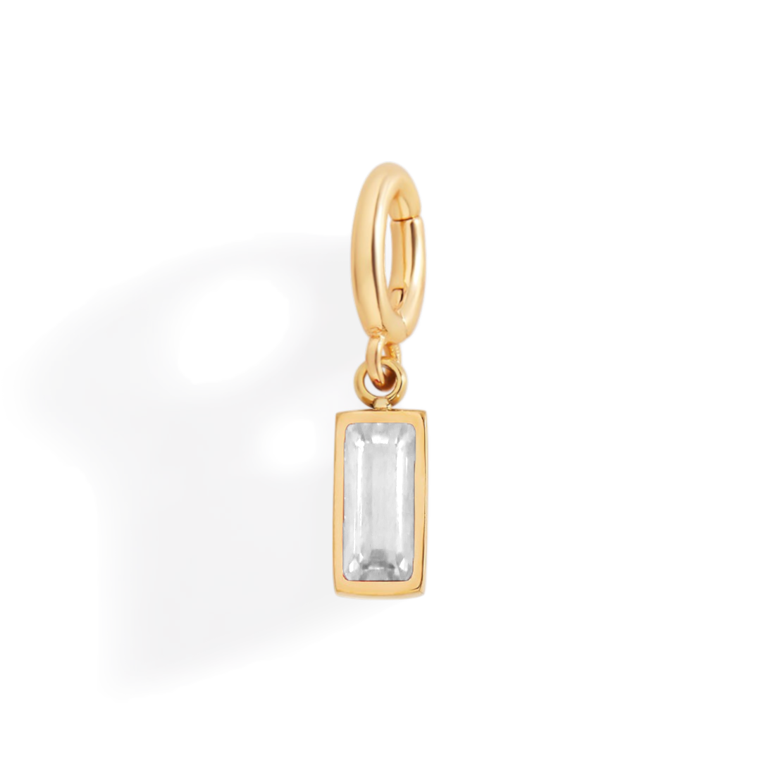 Charm con pietra di nascita baguette delicato